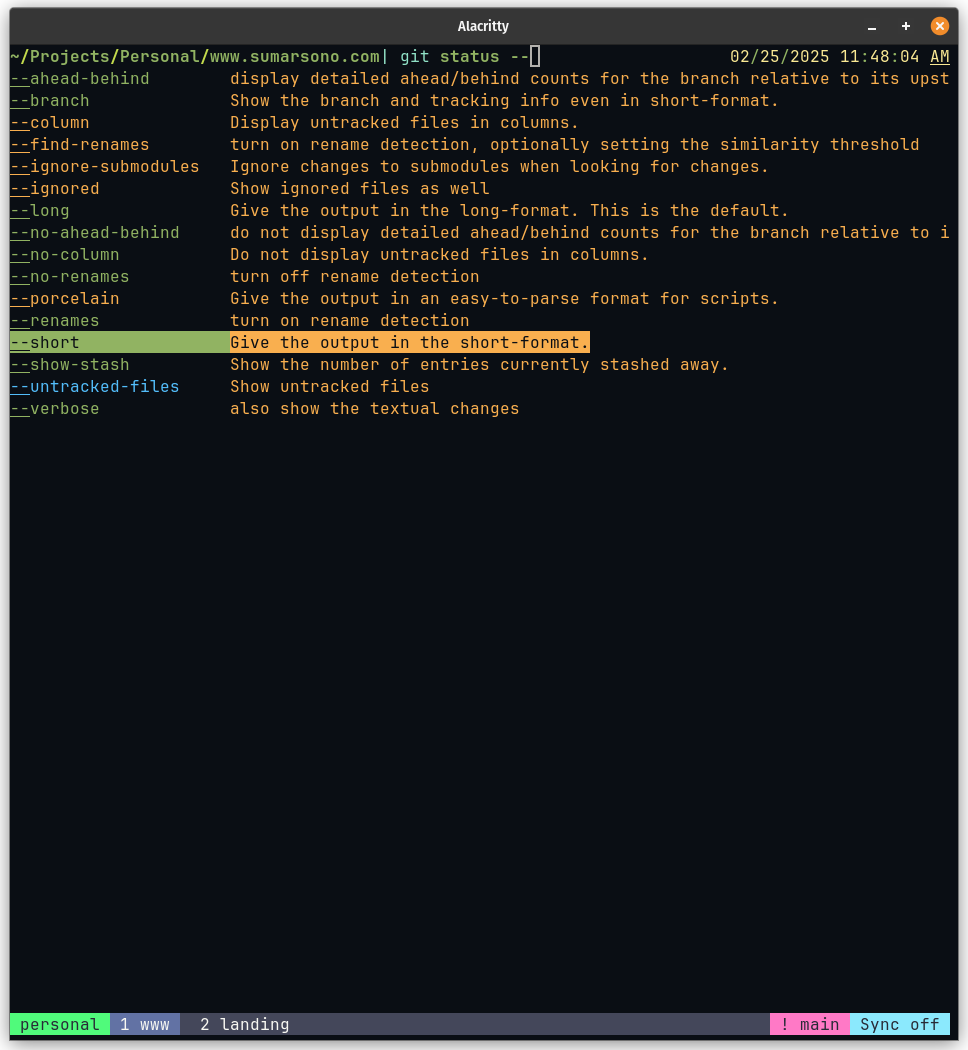Carapace and nushell in action